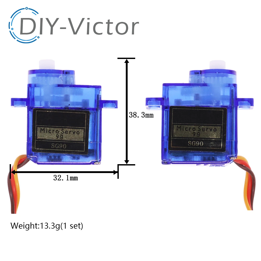 Servomoteur Micro MG90S SG90 360° 90-180° pour Hélicoptère RC
