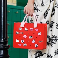 The orange guy Tote Bag Women Fashion Pink Casual Waterproof Travel New EVA Punched Handbag Fit Charms Outdoor Beach Bags 2