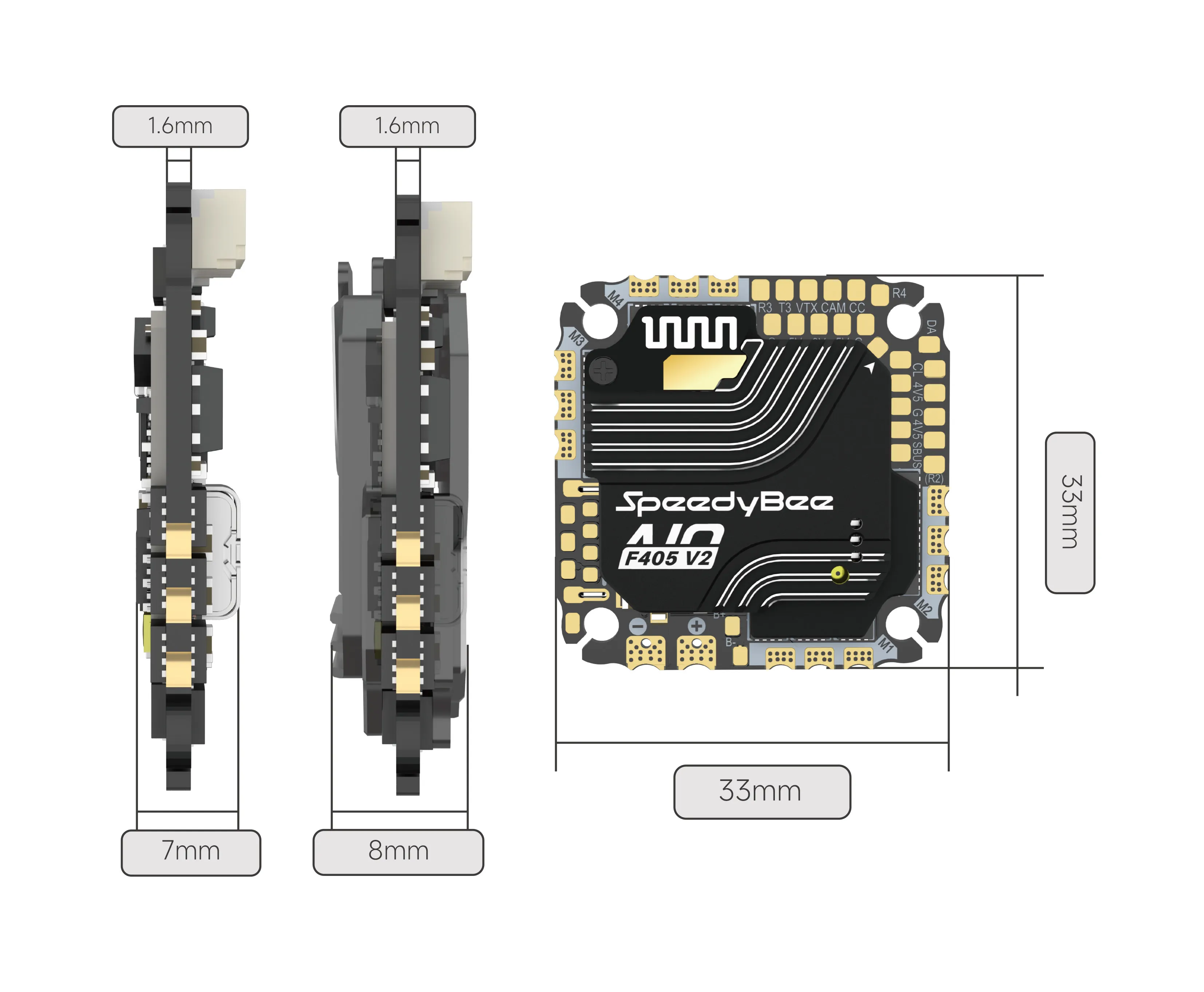 SpeedyBee F405 AIO V2 35/40A 8 бит 25,5x25,5 3-6S thumbnail 6