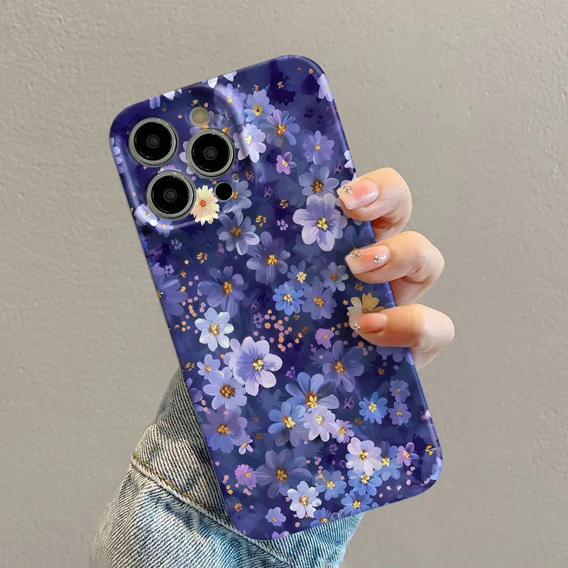 Blue Flower Hard Cover Phone Case - Stylish and Durable Protection