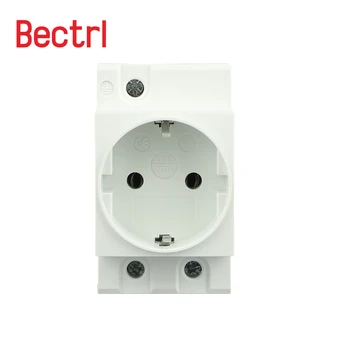 CNC Din Rail 35mm Modular Mount AC Power Socket Plug 16A 220V AC Connector สีเทาที่อยู่อาศัยทั่วไป-วัตถุประสงค์อุตสาหกรรม 1