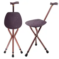 Sticks Folding Walking Cane with Seat for Seniors & Adults, 80-90cm Adjustable Cane Chair, Lightweight Aluminum Supports 136kg 1