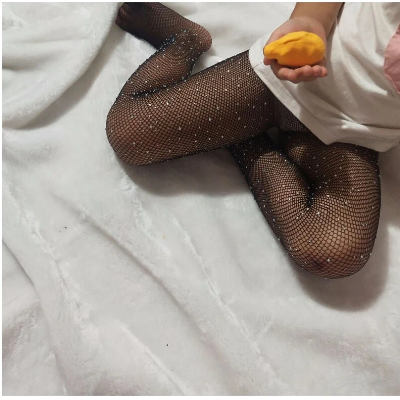 Summer Kids Sequin Fishnet Tights Top Girls Children Mesh Fishnet