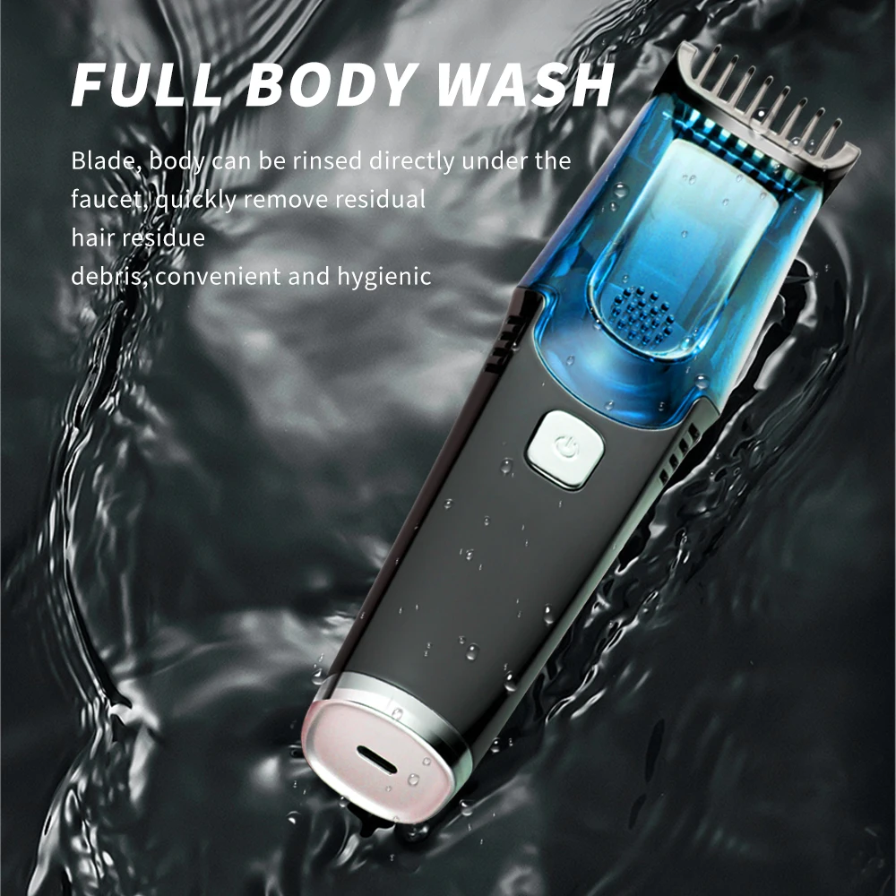 WAIKIL Men's Electric Hair Clipper Vacuum Hair Clipper Cheek and Beard Trimmer USB Charging Cordless Digital Vacuum Hair Clipper 6