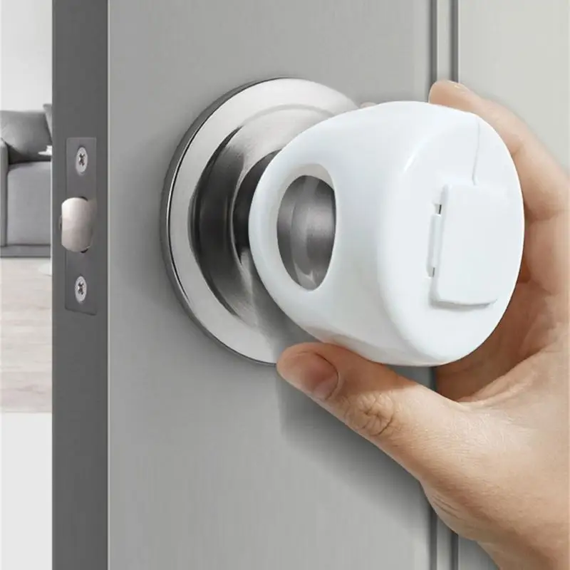 K8GF Child Proof Door Lock Sleeve Round Door Knob Guard for Baby Safety Easy Mount
