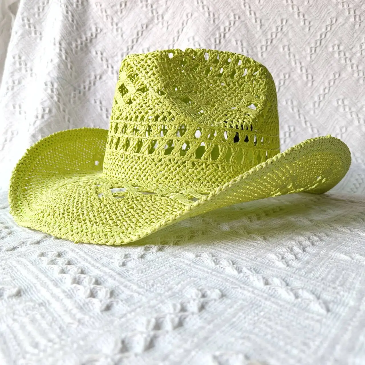 Neue lila 2024 Cowboy Strohhut hand gewebte hohle Männer und Frauen Sommer Sonnenhut Jazz Strohhut Western Cowboyhut Sombrero – Detail 5
