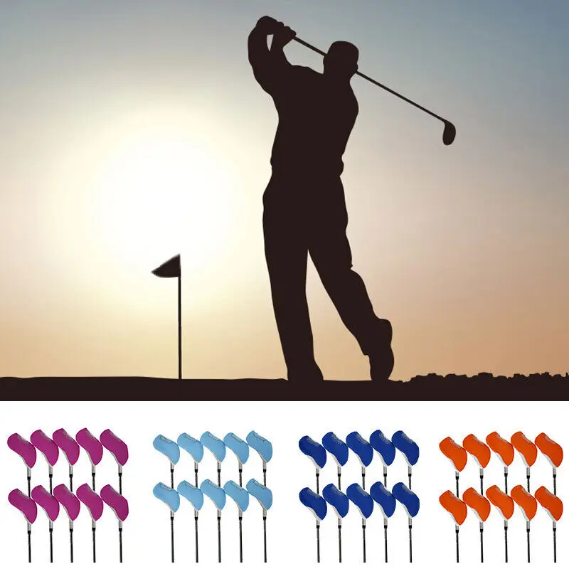 10PCS 11g Neoprene Iron Head Covers Club Golf Iron Headcovers Protector Universal Protection Golf Irons 10 Colors