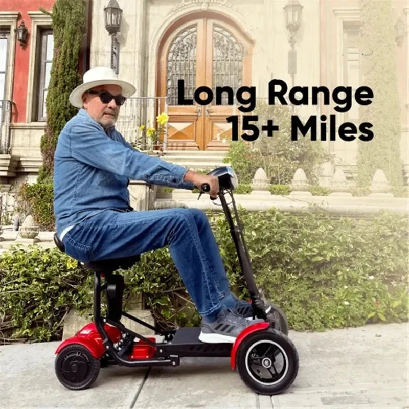Parent Child Electric Scooter With Seat Foldable 4 Wheel Adult Electric Mobility Scooter 40+ Km Range Double Motor 250W 36V