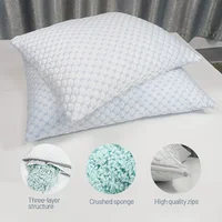 Shredded Memory Foam Bed Pillow for Sleeping Side and Back Sleeper Pillow for Neck and Shoulder Pain Relief 100% Adjustable Fill 2