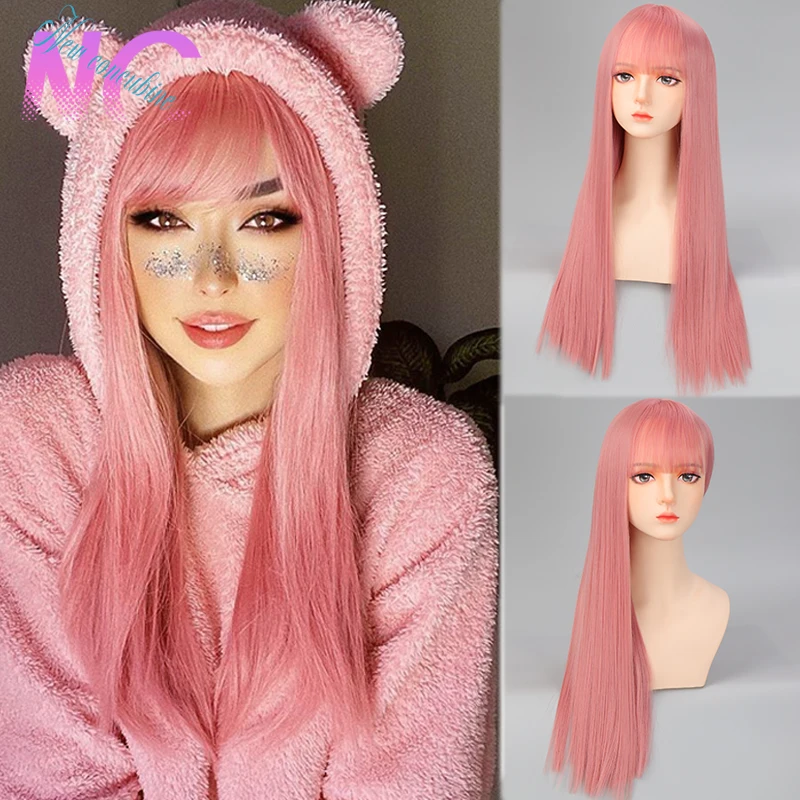 60cm 1 3 bjd doll china ancient concubine mechanical body joint with makeup including hair eyes clothes high quality custom gift New Concubine Synthetic Lolita Long Straight Hair Pink Wig With Bangs For Women High Quality Cosplay Wigs For Everyday Wear