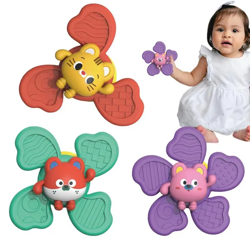 

Suction Cup Spinner Toys 3PCS Cartoon Suction Cup Spinner Toy For Kid Spinners For Babies Kid Suction Spinner Babies Bath Toys