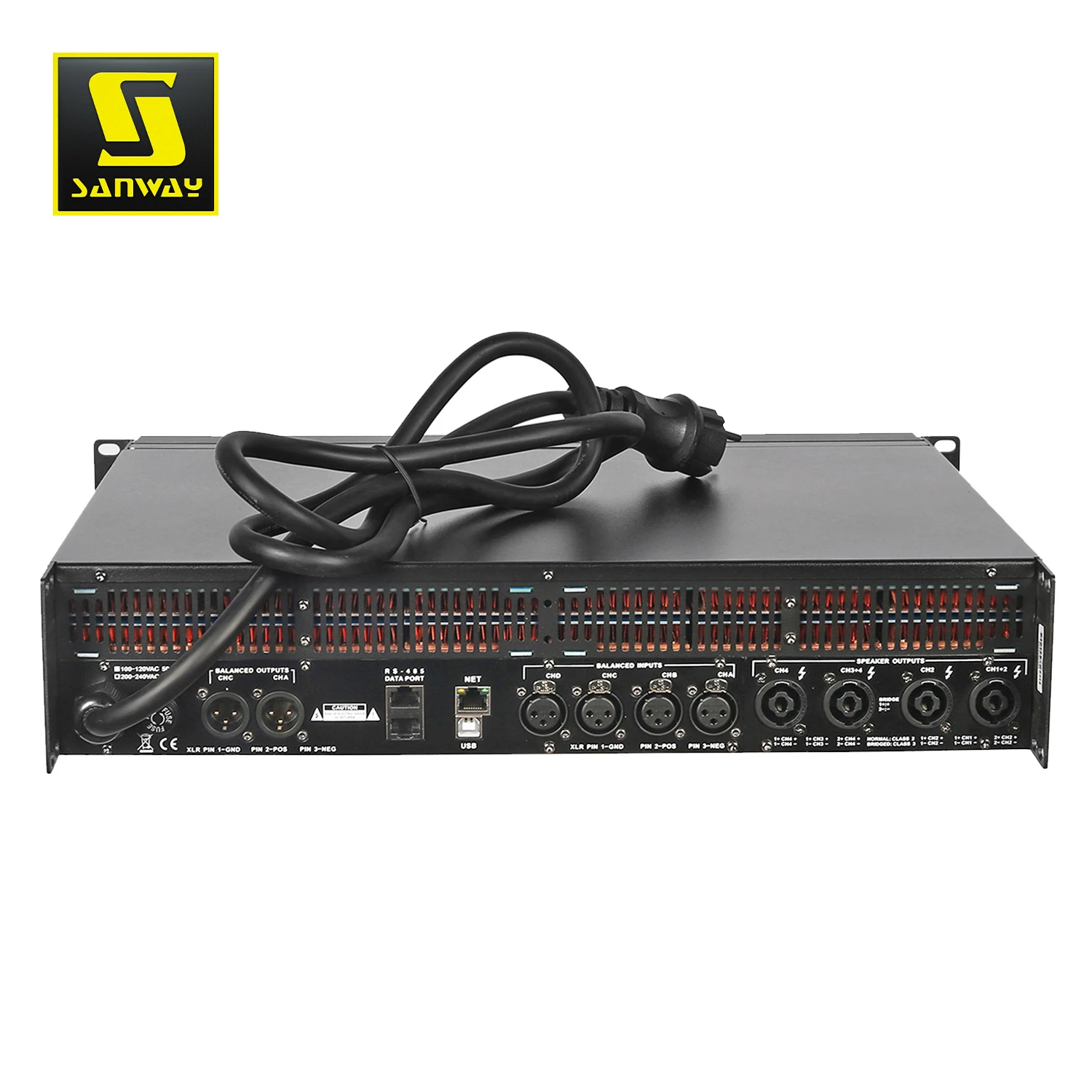 Sanway D10Q 4-Channel 10000 Watt Class D DSP Digital Power Amplifier Professional Audio For Church & Video Lighting