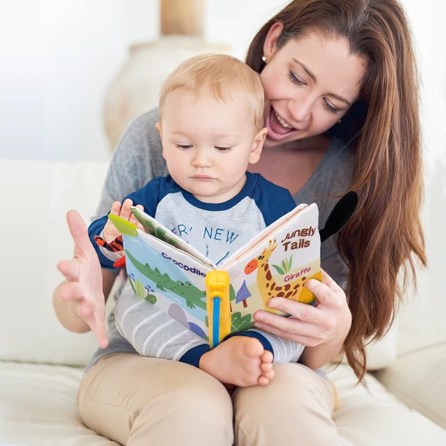 Baby Soft Cloth Book 3D Animal Touch Feel High Contrast Cloth Book,Early Development Interactive Stroller Soft Sensory Toys 4