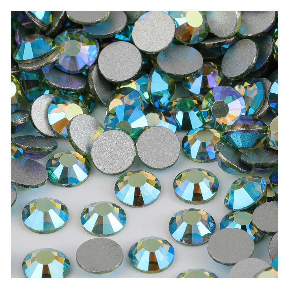 

Peridot AB ss6-30 Glass Rhinestones Crystal Glitter Diamond Non Hot Fix Flat back Nail On Art Decorations Craft DIY Accessories