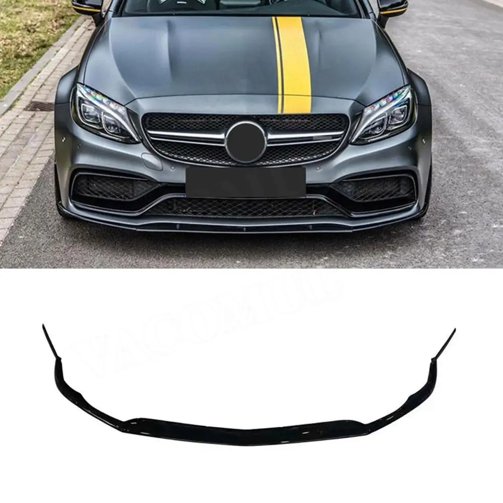 

VACOMUL ABS Carbon Look Front Bumper Lip Chin Spoiler Fits for Mercedes Benz C Class A205 W205 C63 AMG Auto Style 2014-2018