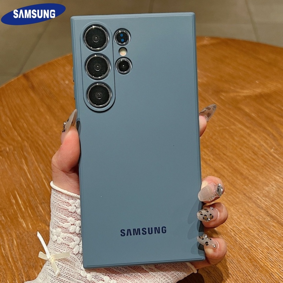 Official Liquid Silicone Shockproof Soft Case Samsung Galaxy S25 S24 S23 S22 S21 Ultra Plus S23 FE Solid Color Protection Cover