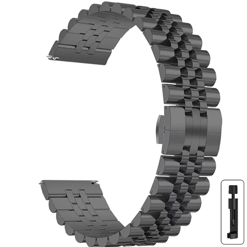 Premium Stainless Steel Watch Strap - 20mm/22mm Adjustable Metal Bracelet