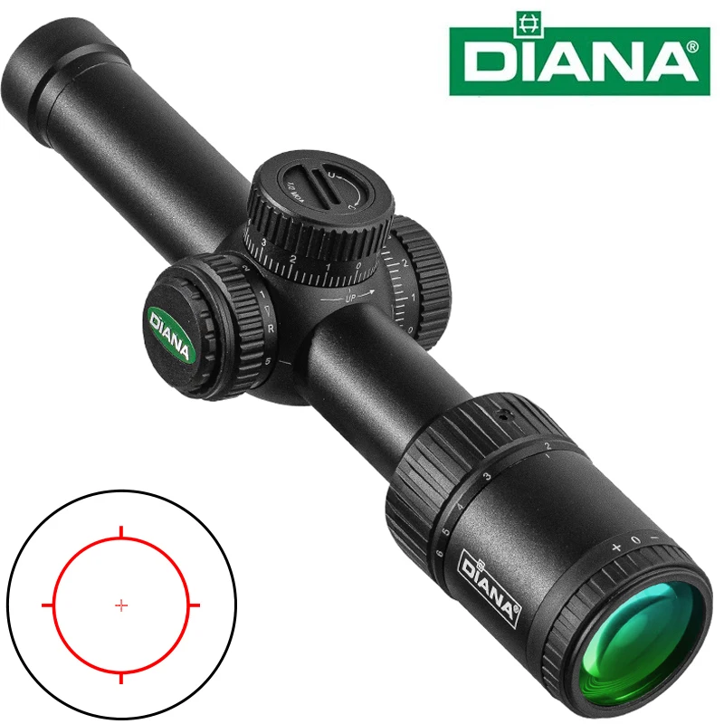 

Оптический прицел DIANA HD 1-6X24 FFP, компактный, с первым фокусным расстоянием, тактический охотничий прицел, оптический прицел с блокировкой и сбросом