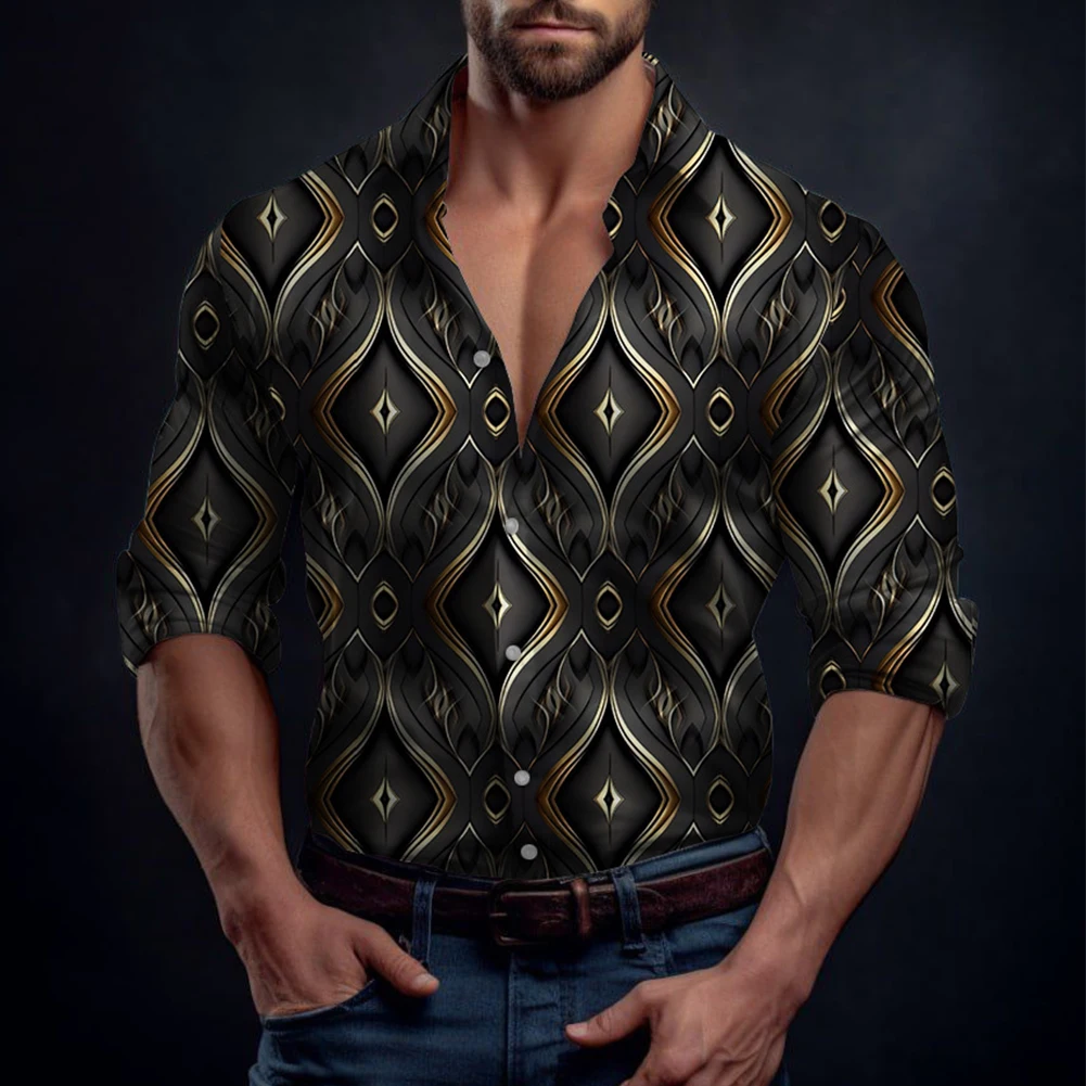 

Blouse Shirt Band Collar Bussiness Button Down Casual Fitness Long Sleeve Mens Muscle Party T Dress Up Daily Fashion