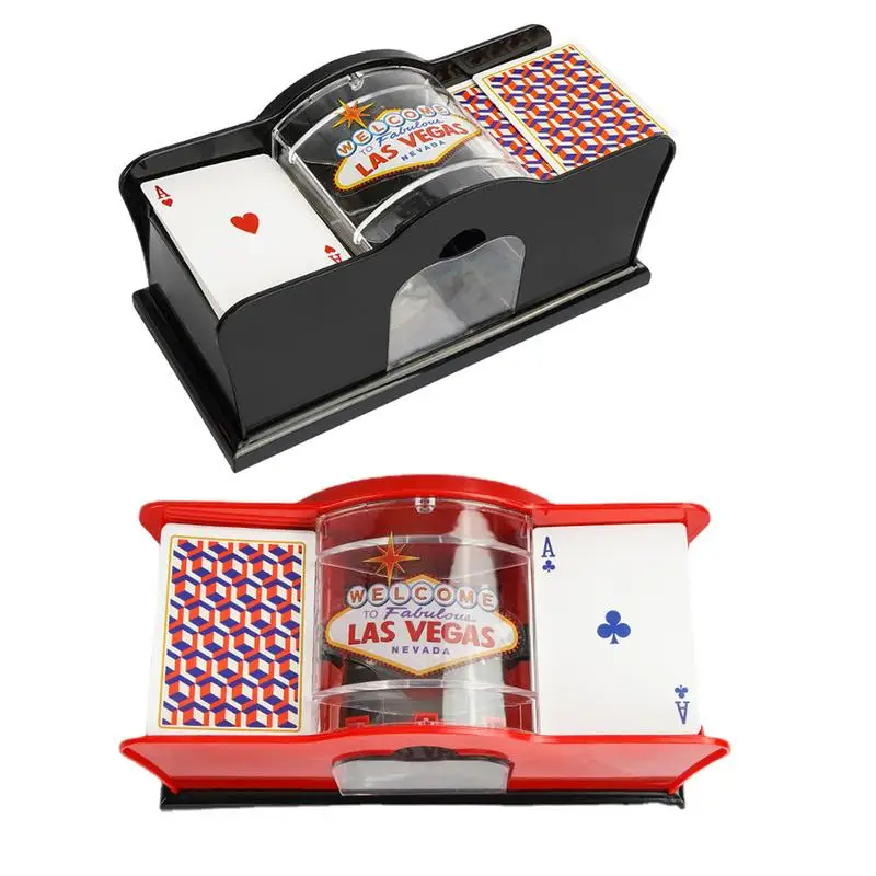 2DecksOfCardsPokerCardShufflerManualShufflingMachineHand