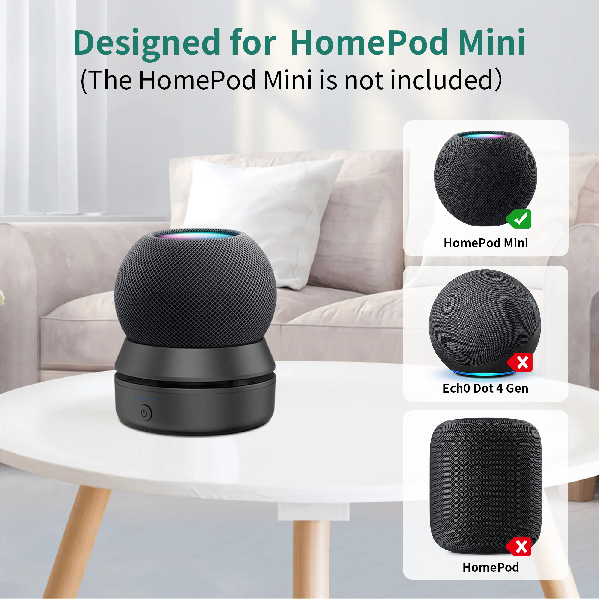 ポータブルバッテリー用homepodミニ10000 2600mahのパワードック