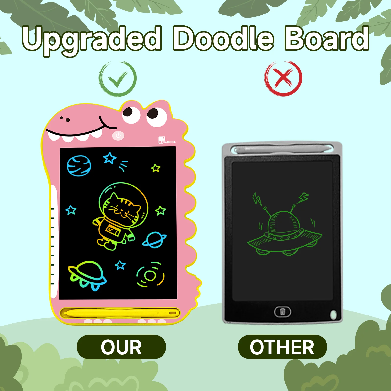 TUNJILOOL 8.5inch Cartoon Dinosaur LCD Writing Tablet Drawing Board Kids Graffiti Sketchpad Toys Handwriting Magic Drawing Board 3