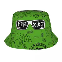 Hip Hop Feid Ferxxo Bucket Hats Lightweight  90s Rapper Rap Music Fishing Fisherman Hats  Beach Vacation Getaway Headwear Bob 1