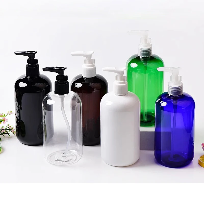 

12pcs 500ml Empty Black White Plastic Bottle Lotion Pump For Liquid Soap Shampoo Shower Gel Cleansing face Cosmetics Packaging