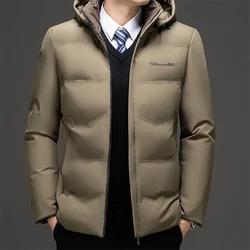 Premium Thick Warm Waterproof Hooded Parka - Men's Casual Winter Coat - S (Khaki)