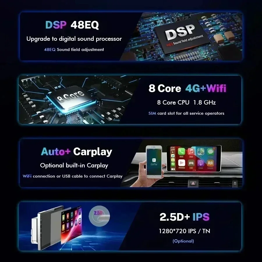QSZN Kia Ceed ED 2006-2012 차량용 라디오 멀티미디어 안드로이드 13 비디오 플레이어 GPS 네비게이션 Carpay 자동 스테레오 4G WIFI DSP QLED