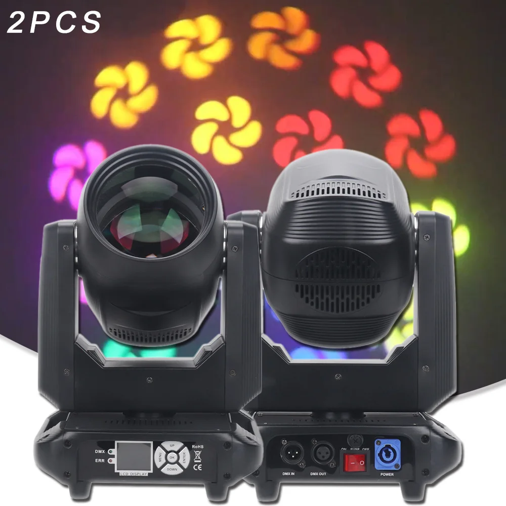 

LED 200W Spot Gobo Beam Moving Head Stage Lighting Rotate 18 Prism Auto Focus Party Wedding Dj Disco DMX LCD Display Stage Lamp