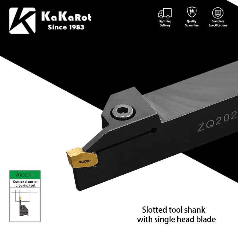 

KaKarot Grooving Cutter Bar ZQ1616 ZQ1616R ZQ2020 ZQ2020R ZQ2525 ZQ2525R 2 3 4 5 Turning Lathe Tool Holder Slotting CNC Tools