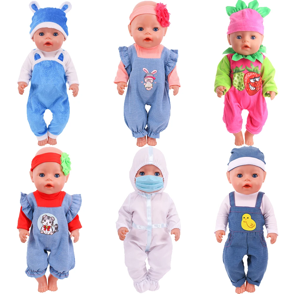

2022 New Fashion Doll Jump Suits Fit For 43cm Baby Doll 17 Inch Reborn Baby Doll Clothes Our Generation Doll Toy For Boy Clothes