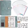2024 A6 PU Leather Budget Binder Notebook Cash Envelopes System Set,with Binder Pockets for Money Budget Saving Bill Organizer 1