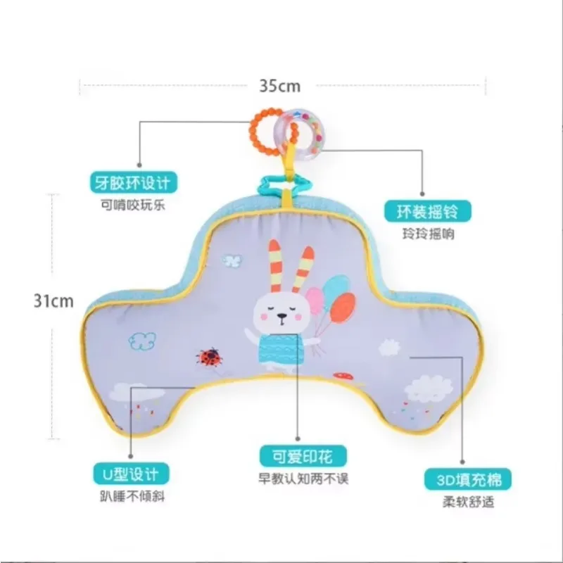 New Baby Pillow Tummy Time Toy  Lying Pillow High Contrast Double-Sided Sensory Toy Newborn Head-up Training Baby Pillows Gifts 4