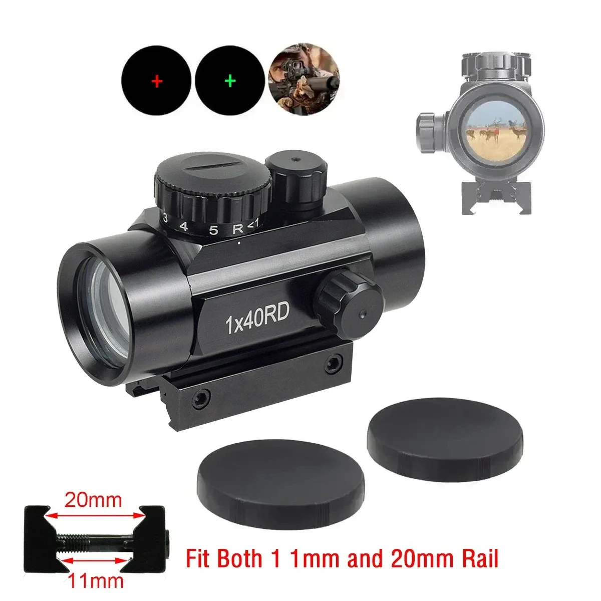 Tactical Metal 1X30 1X40 Holographic Red Green Dot Sight Scope Optics Riflescope Collimator Sight For 11mm/20mm Pictinny Rail holographic collimator red dot sight rifle scope