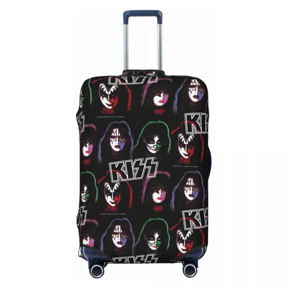 Kiss Band Group Suitcase Cover Rock Band Holiday Business Strectch Luggage Case Protector