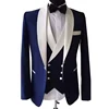 Thorndike 2022 New Fashion Navy Blue Suits for Men Custom Made Slim Groom Custom 3 Piece Wedding Mens Suit (Jacket+Pants+Vest) 1