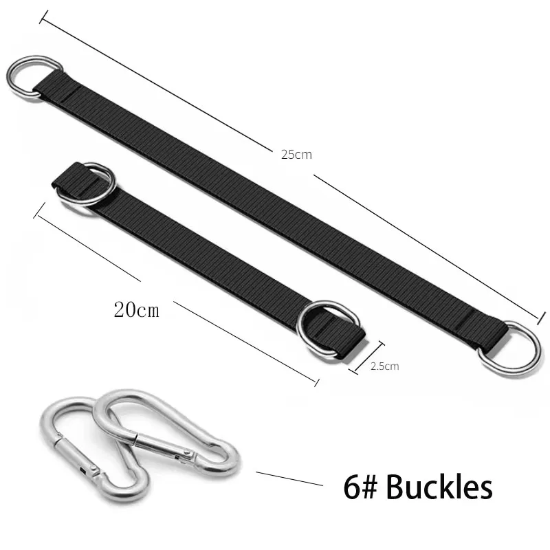 Tree Swing Straps Gym Single Bar Extension 100kg Heavy Duty Hook Ring