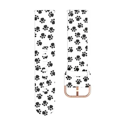 Vibrant Silicone Watch Strap - Soft, Adjustable Band for Self-test width 22mm (Dog paw)