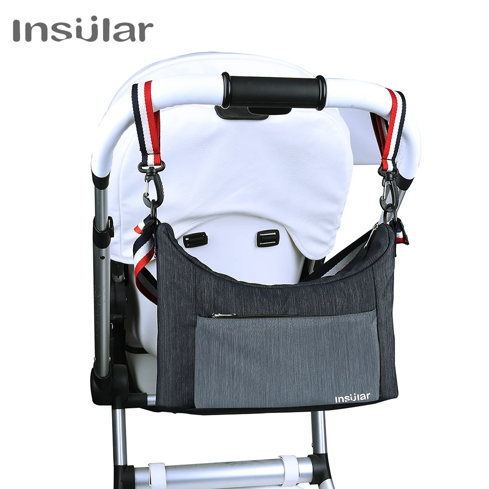 Insular Baby Stroller Organizer Bag Mummy Diaper Bag Hook Baby Carriage Hanging Storage Bag Folding Travel Nappy Bags 2