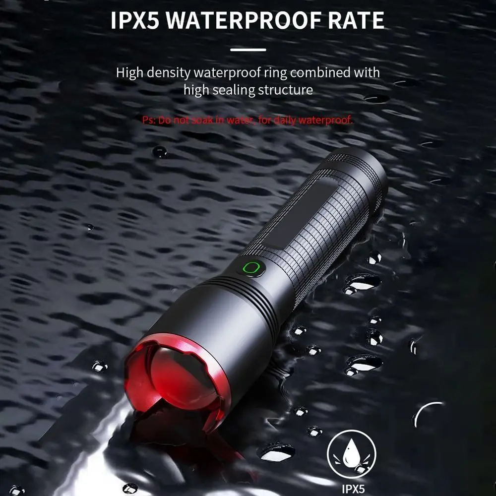 

Zoomable Flashlight Camping Accessories Waterproof Bright LED Flashlight Wear Resistant Portable Camping Flashlight Camping