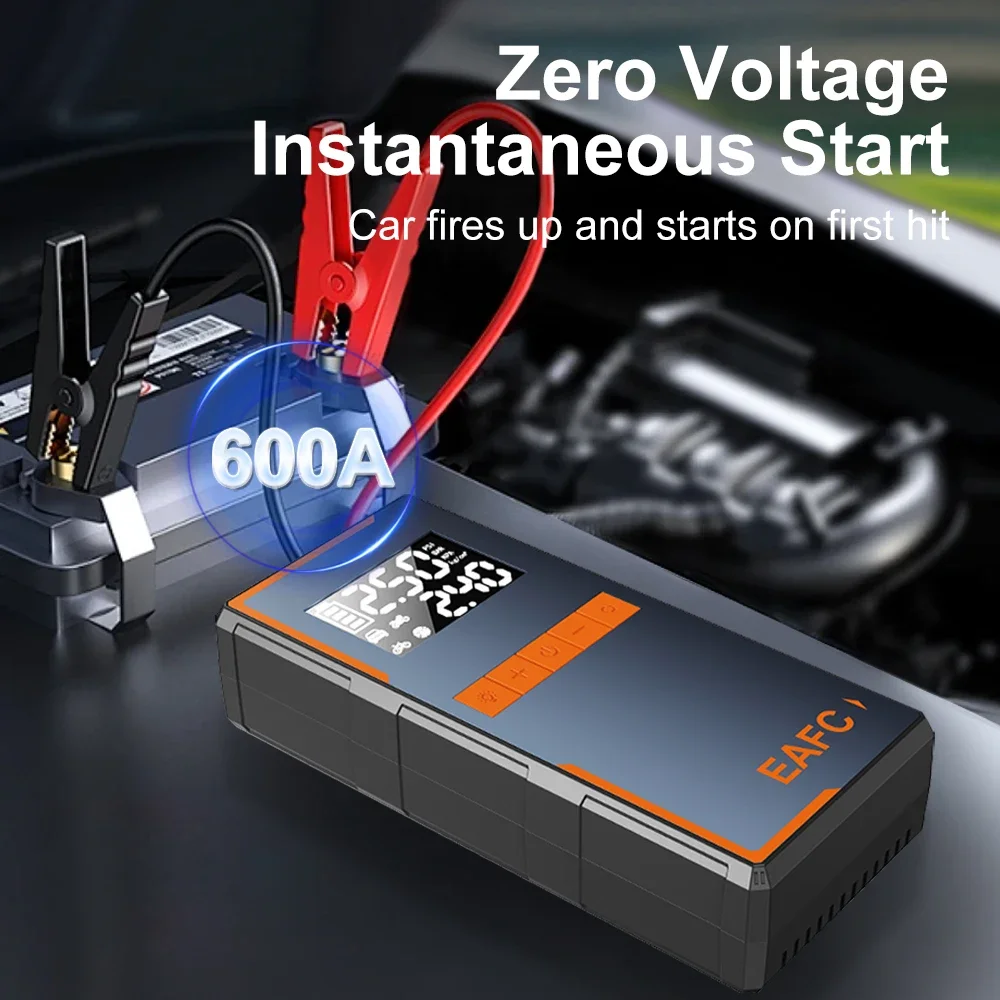 Car Jump Starter 12V Starting Device 1200A with Air Compressor Battery Charger Booster Emergency Start For Petrol Diesel Cars