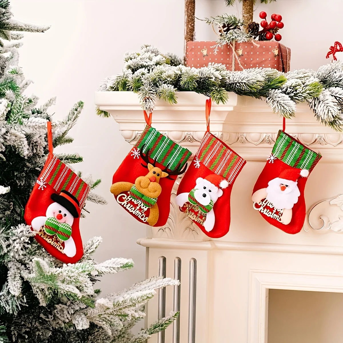 4pcs Merry Christmas Socks