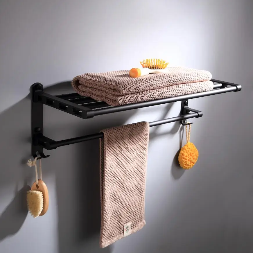 Aluminum Bathroom Accessories toilet paper holder towel hook bathroom hardware set bathroom hardware accessories Towel Rack Towel Ring Hair Dryer Holder Wall Mounted Toilet Paper Holder Soap Basket