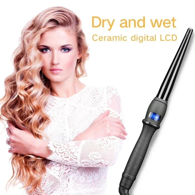 Aofeilei Ceramic Cone Hair Curling Iron Big Waver Electric Curl Hair Curlers with Gloves Cone Shape Styling Tool