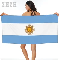 More Design Argentina Flag Emblem Bath Towel Quick dry Microfiber Absorbing Soft Water Breathable Beach Swimming Bathroom 1