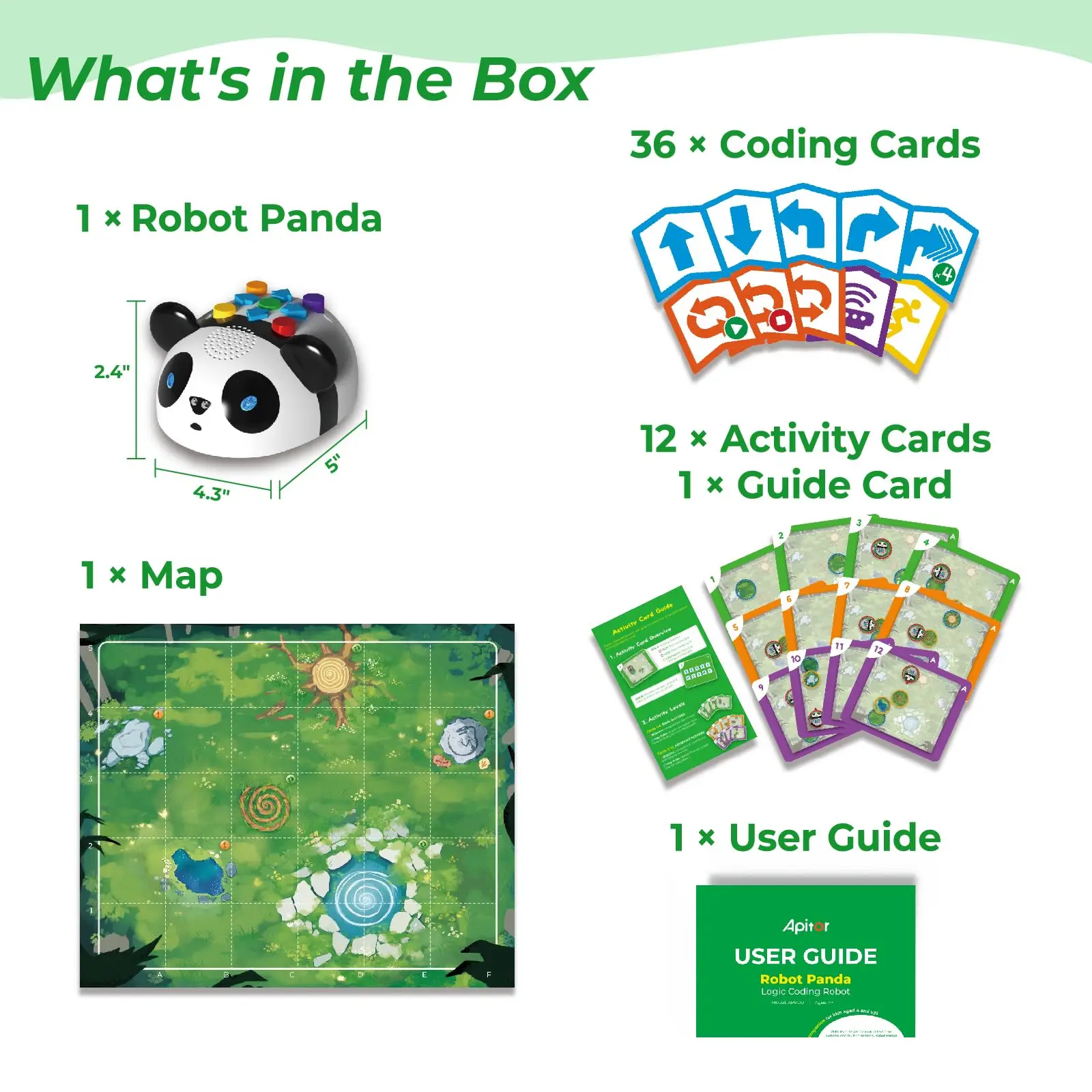 Apitor Robot Panda, Robot di codifica per bambini dai 4 ai 6 anni, Giocattolo per l'apprendimento STEM con rilevamento e anelli intelligenti, Regalo di programmazione educativa - immagine 6