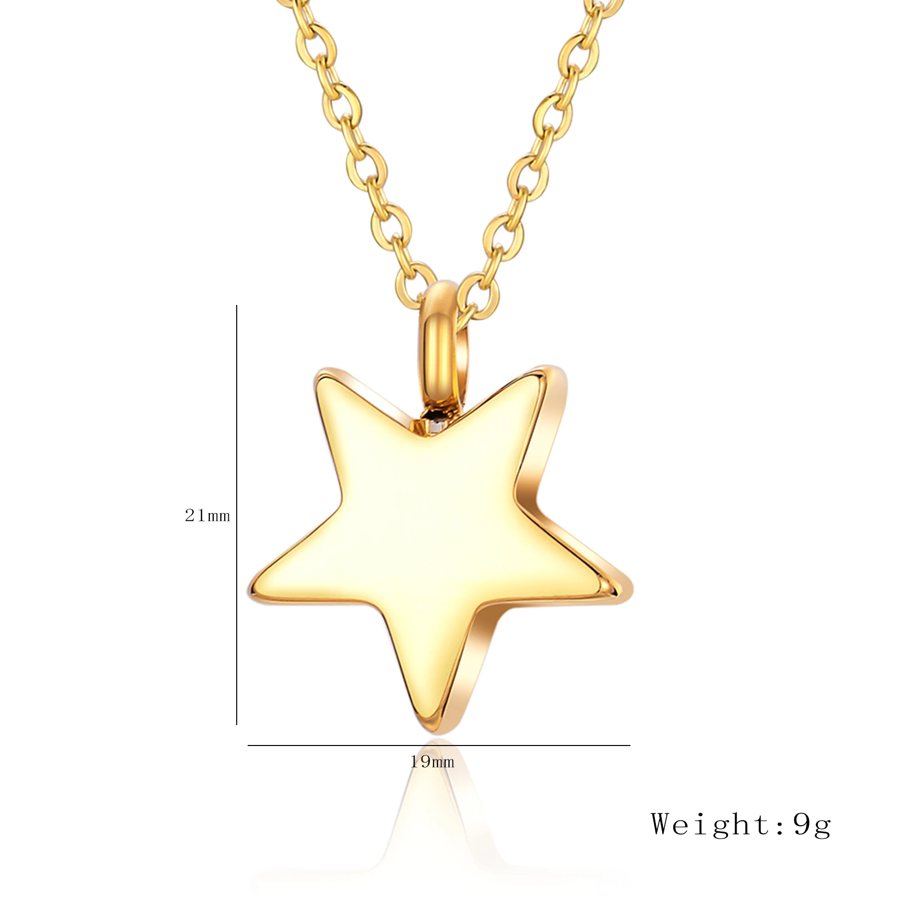 Dropshipping Stainless Steel Cremation Jewelry Five-pointed Star Shape Ashes Pendant Memorial Urn Necklace Jewelry 5