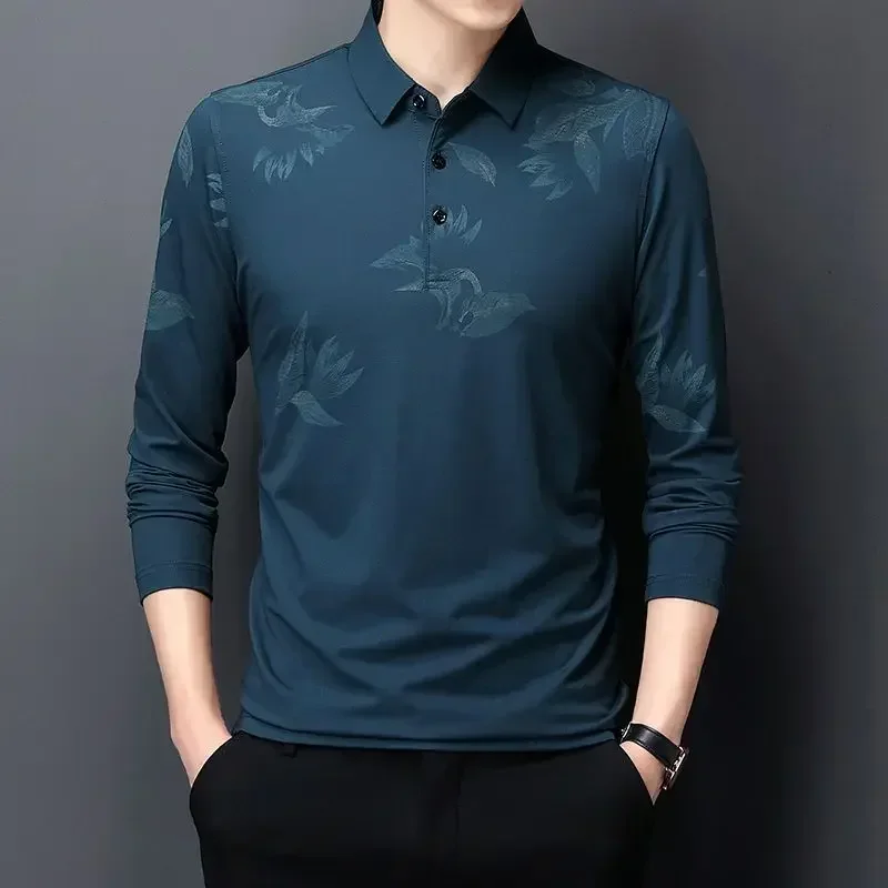Sudaderas para hombre, de manga larga, estampadas, ajustadas, polos para hombre, camisetas ajustadas, ropa barata, poliéster social, original, a granel